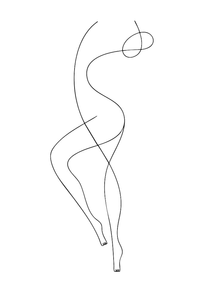 Minimalist Line Art of a Dancer