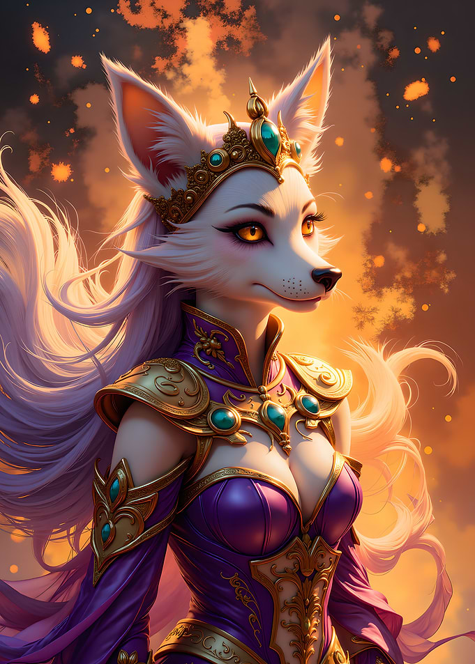 Fantasy Fox Queen in Royal Attire