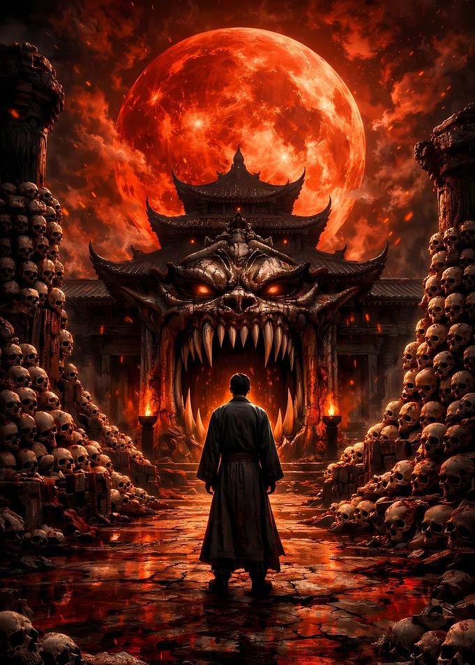 Man faces demonic gate under blood moon