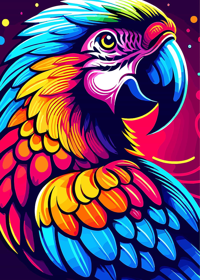 Vibrant Macaw Parrot Portrait