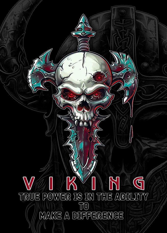 Viking Skull Sword Art