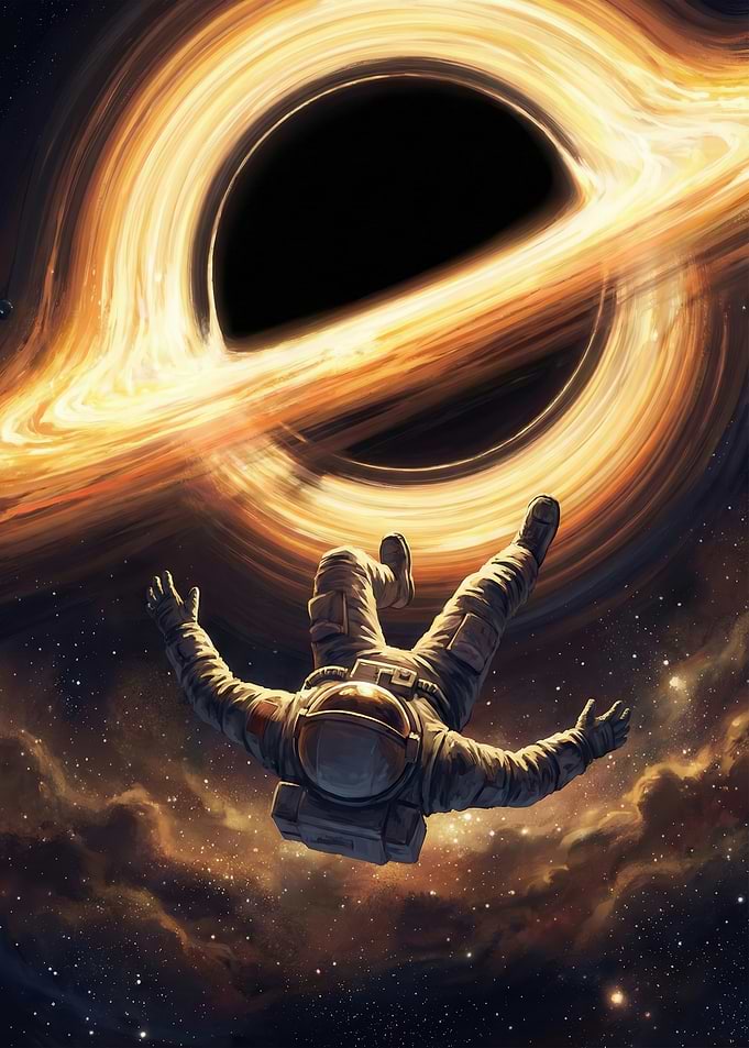 Astronaut falling into a black hole