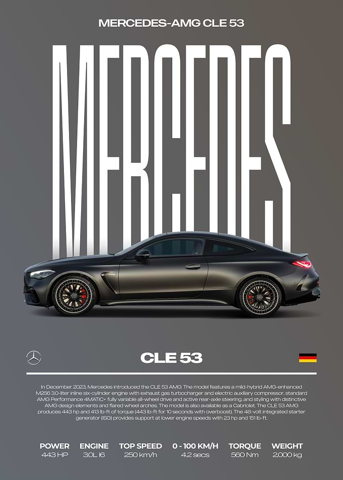 Mercedes-AMG CLE 53 Car Poster