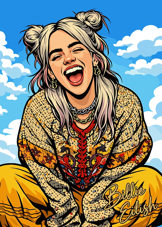 Billie Eilish Pop Art Portrait