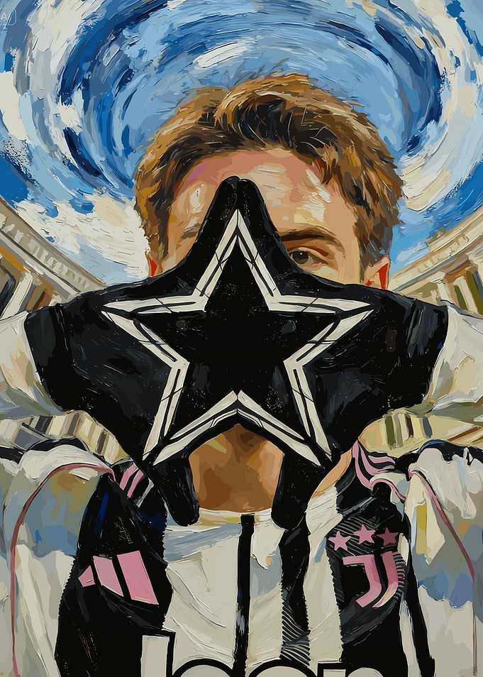 Football Player with Star Symbol
