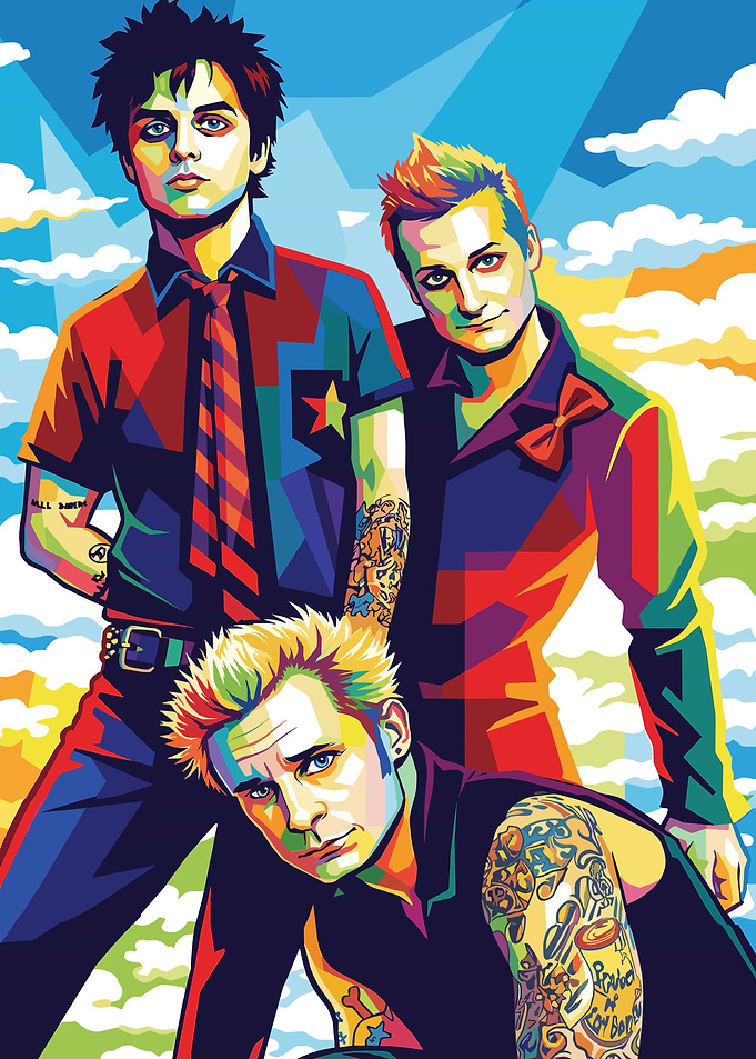 Green Day Pop Art Portrait