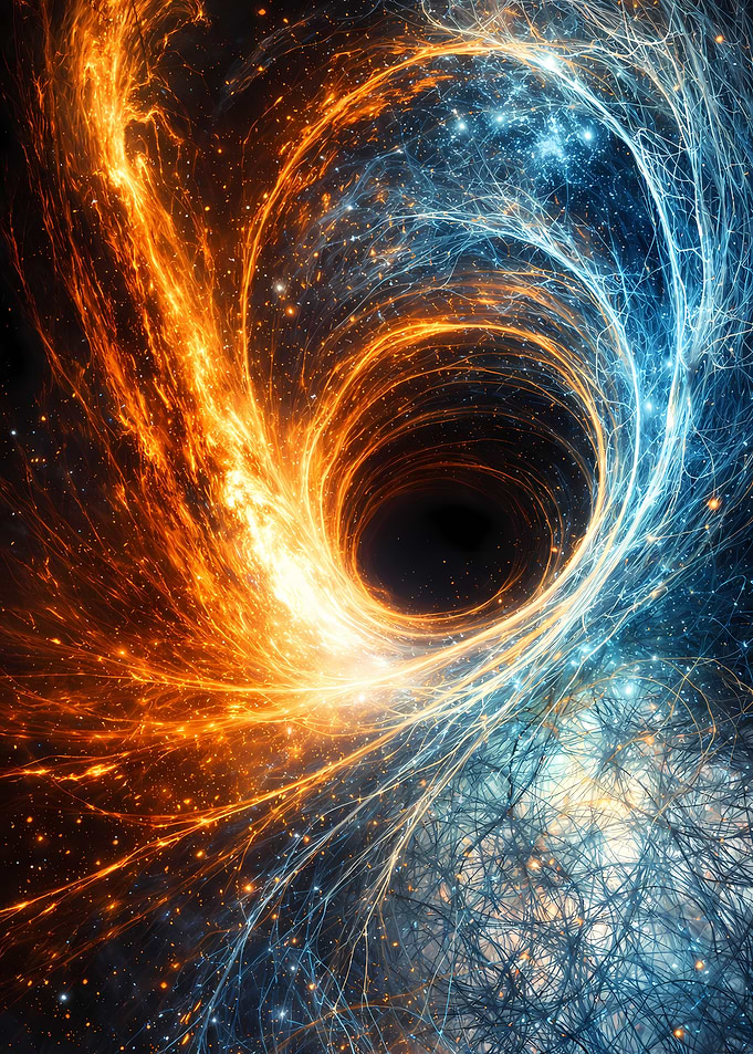 Cosmic Vortex of Fire and Ice