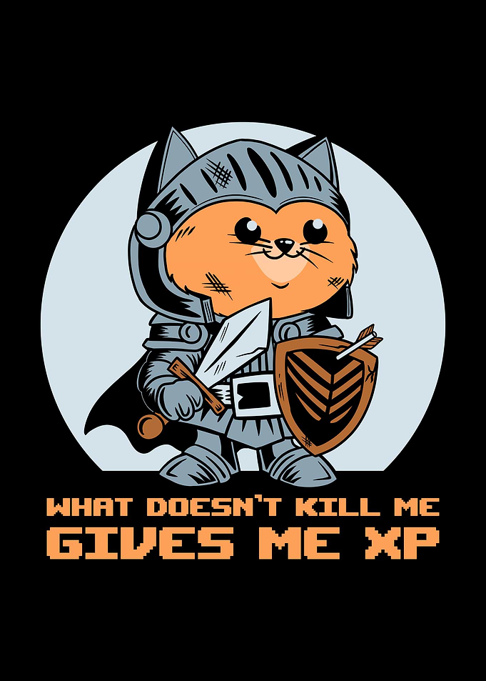 What Doesn’t Kill Me Gives Me XP Cat