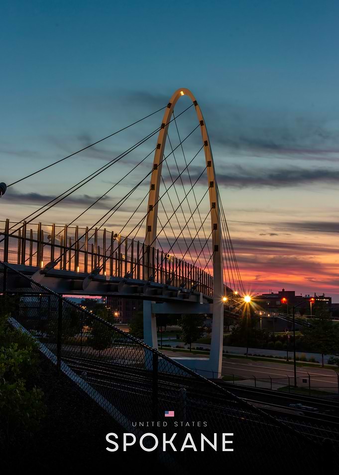 Spokane Bridge at Sunset