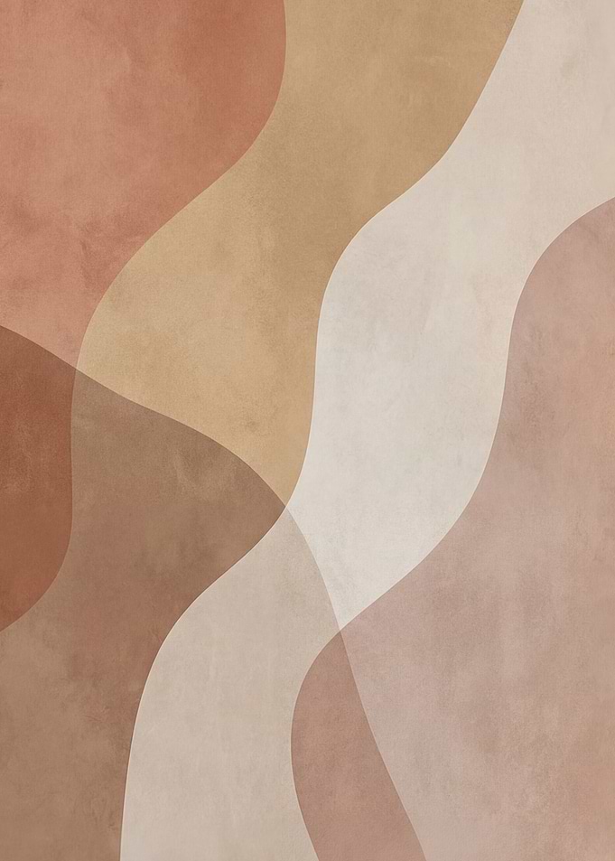 Abstract Wavy Shapes in Earth Tones