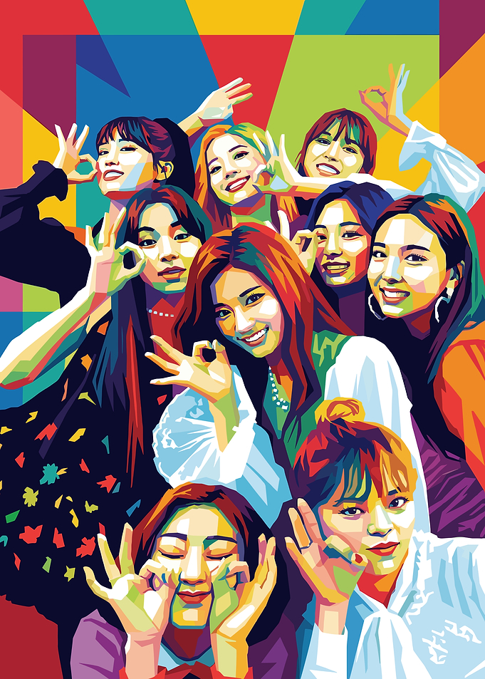 K-Pop Group in Pop Art Style