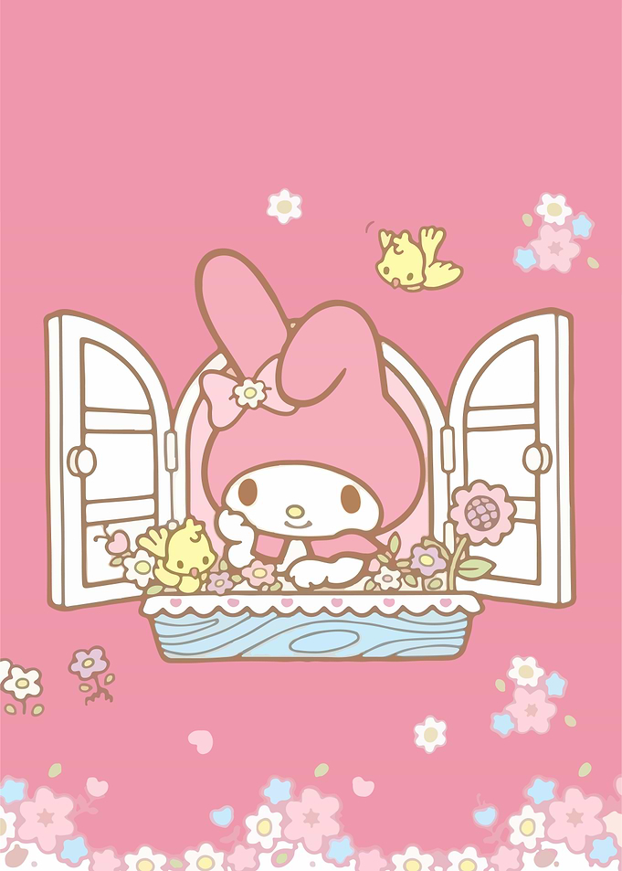 My Melody Peeking Out Window