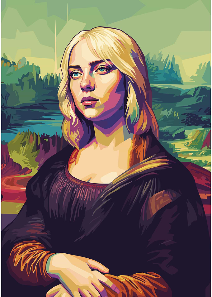 Billie Eilish Mona Lisa Pop Art