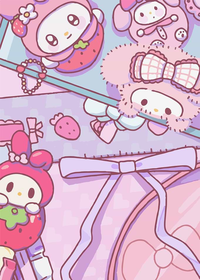 Cute Strawberry My Melody Characters