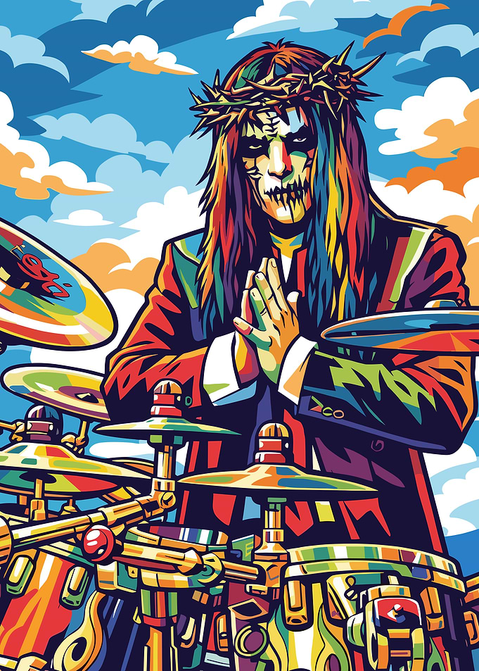 Drummer with Crown of Thorns