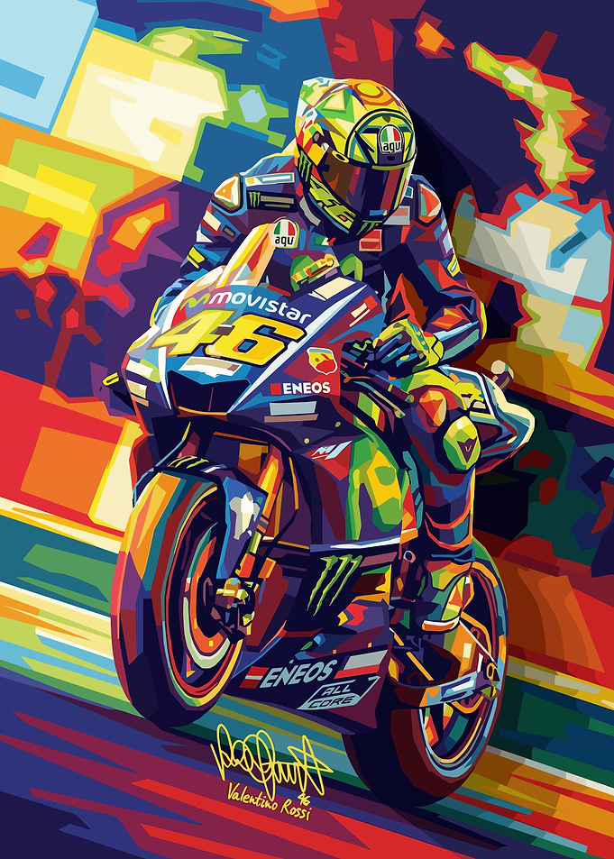 Valentino Rossi Pop Art Motorcycle