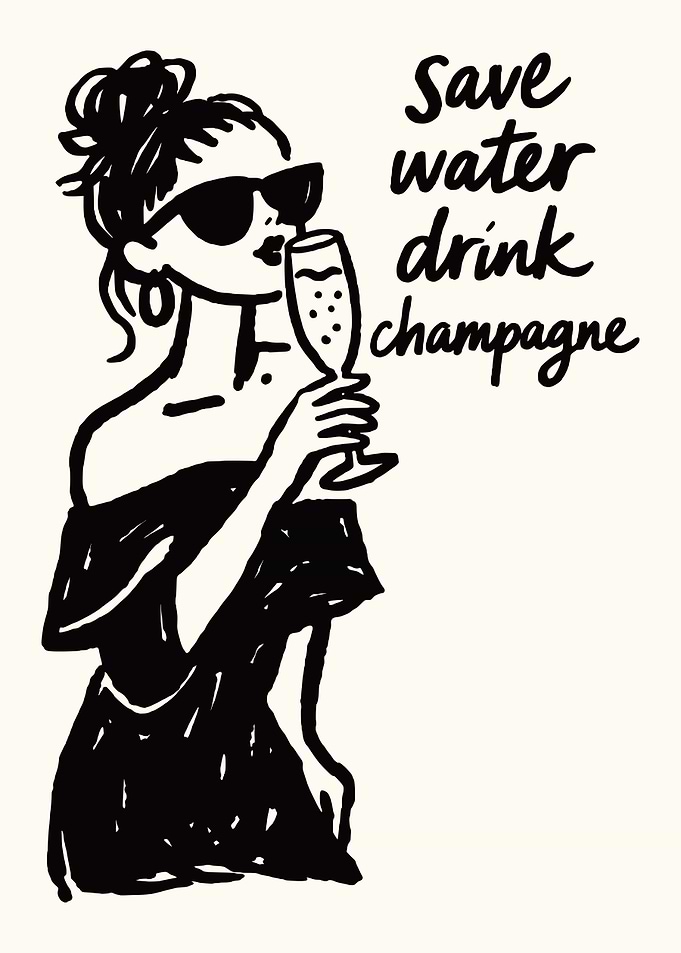 Woman drinking champagne