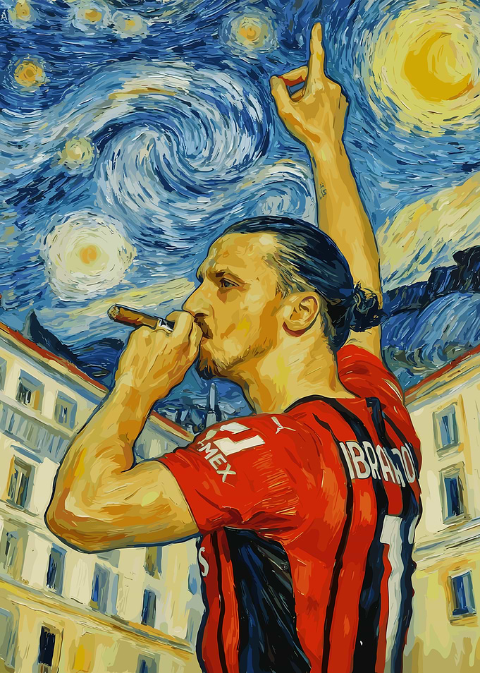 Zlatan Ibrahimović in Van Gogh Style