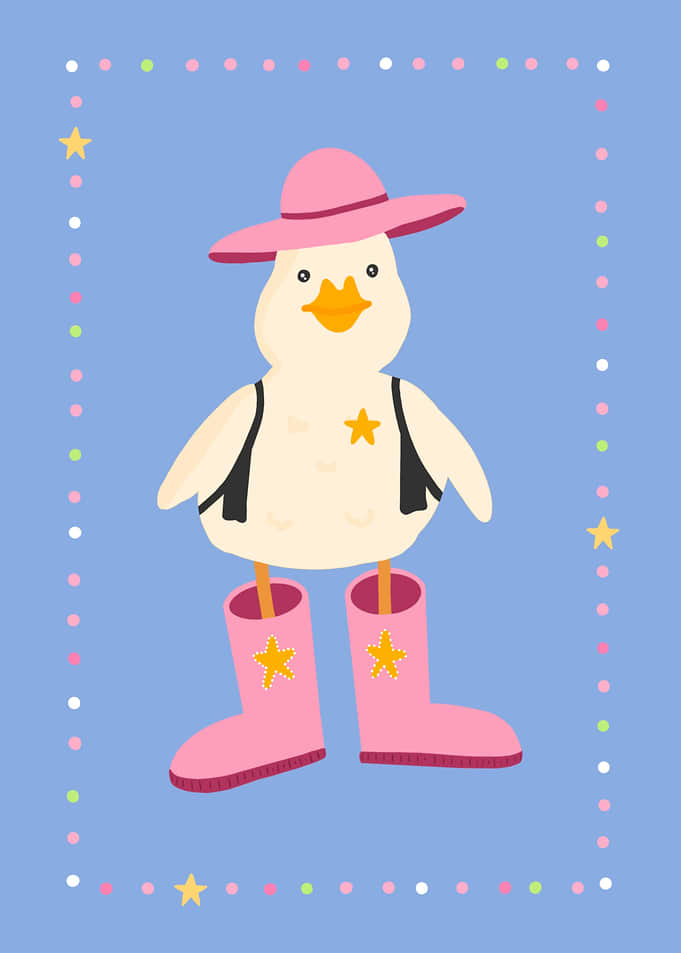 Cute Cowboy Duck