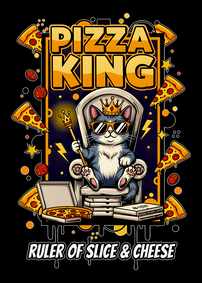 Pizza King Cat on Throne