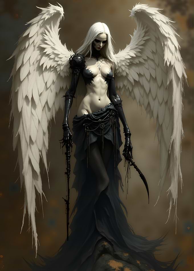 Dark Angel with White Wings