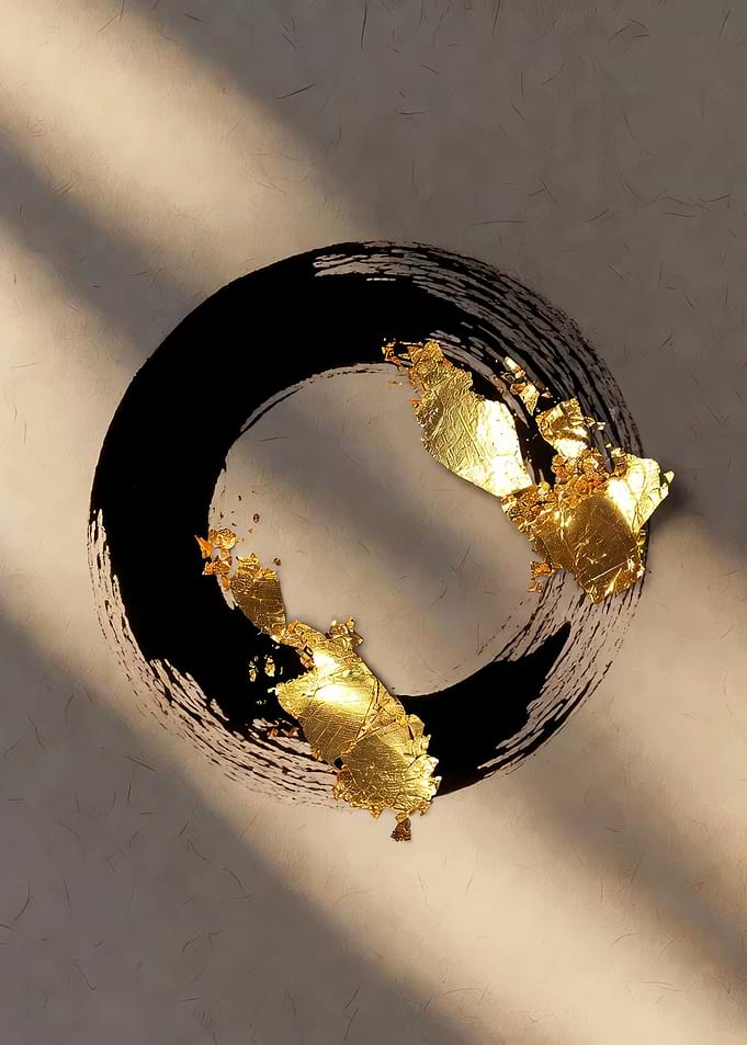 Zen Circle with Gold Leaf