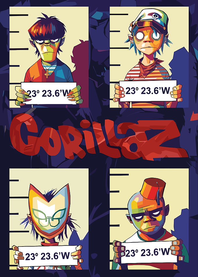 Gorillaz Mugshot Pop Art