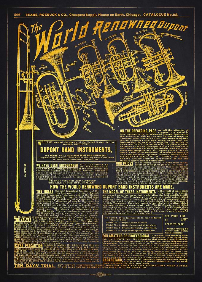 1902 Dupont Band Instruments Advertisement