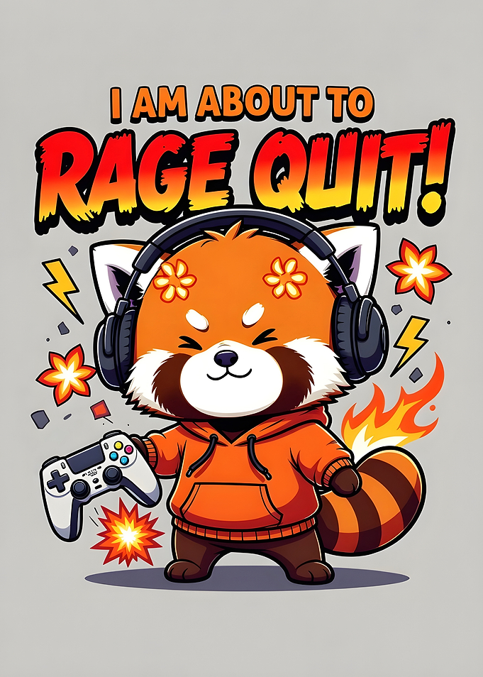 Red Panda Gamer Rage Quit