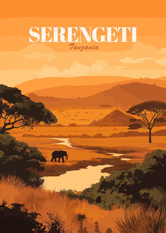 Serengeti National Park Vintage Poster
