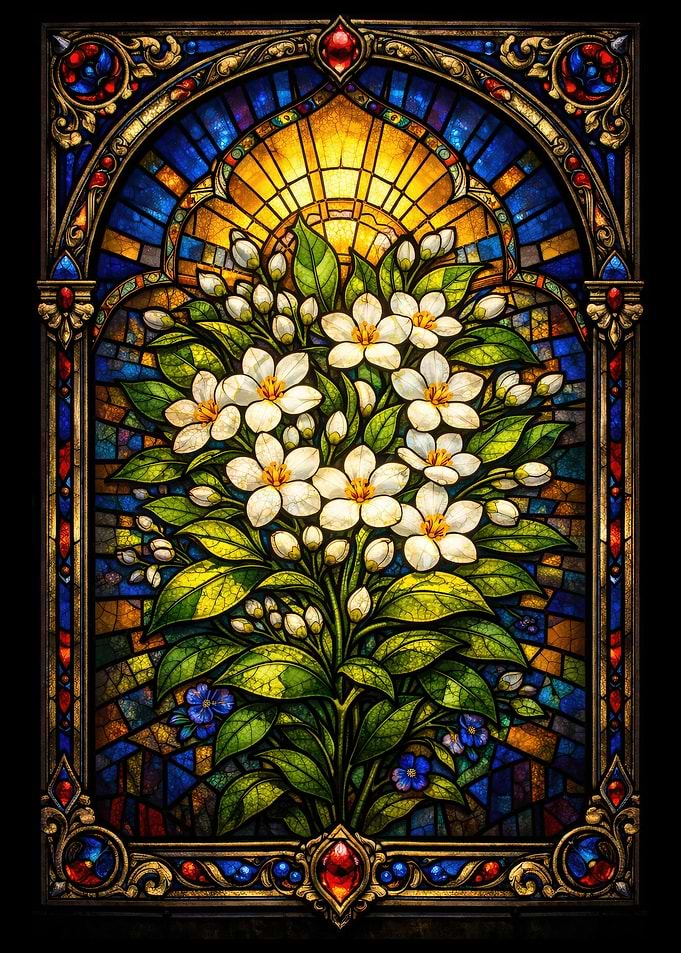 Stained Glass Floral Art