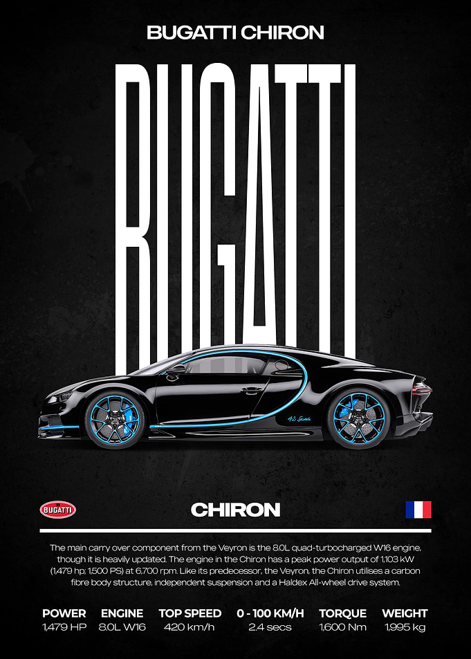Bugatti Chiron Poster