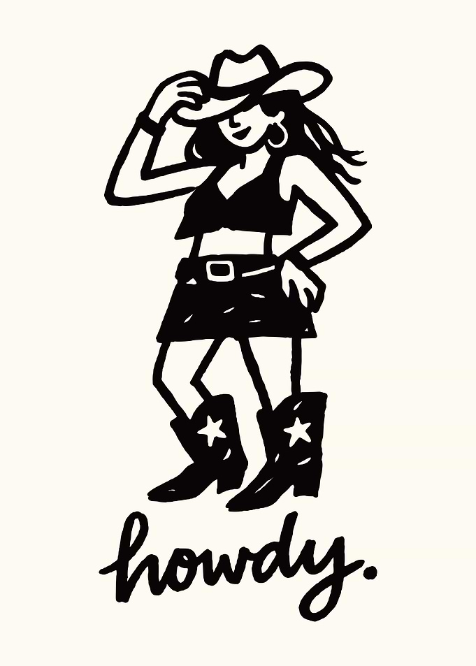 Cowgirl saying Howdy