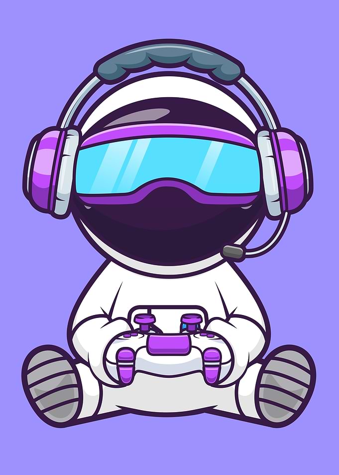 Astronaut Gamer with Controller