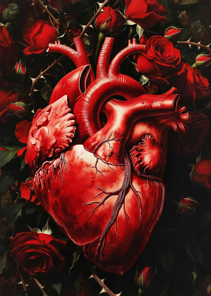 Heart with Red Roses