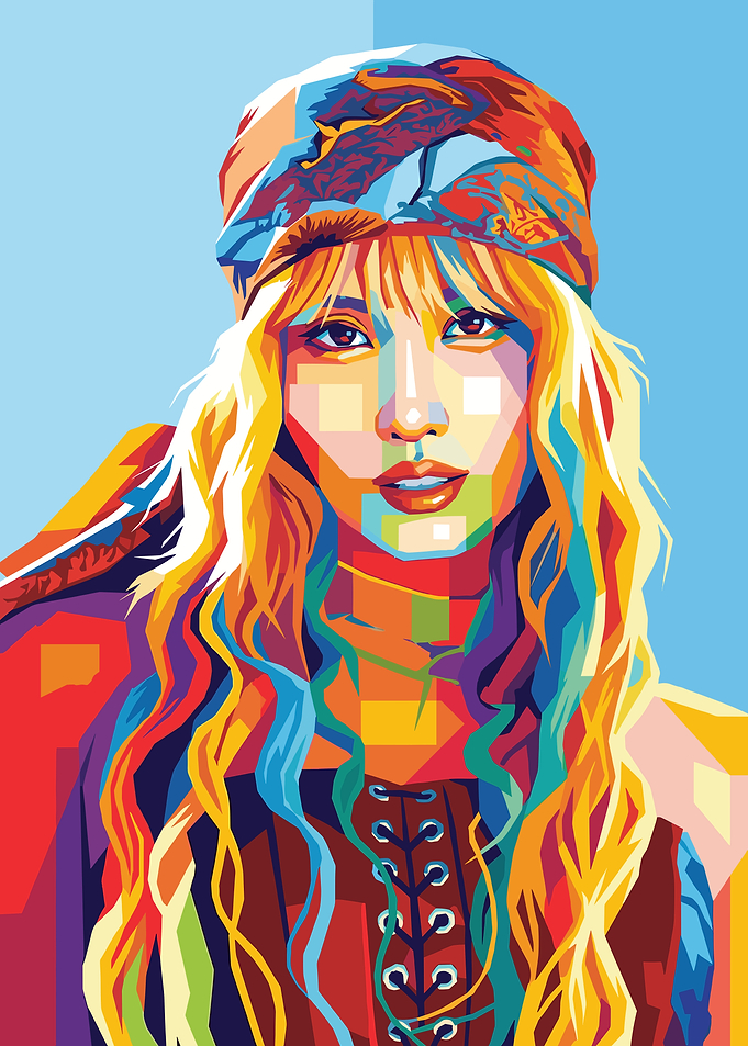 Momo Hirai Colorful Pop Art Portrait of a Woman