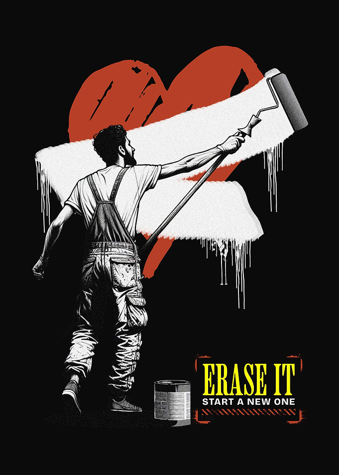 Painter Erasing a Heart