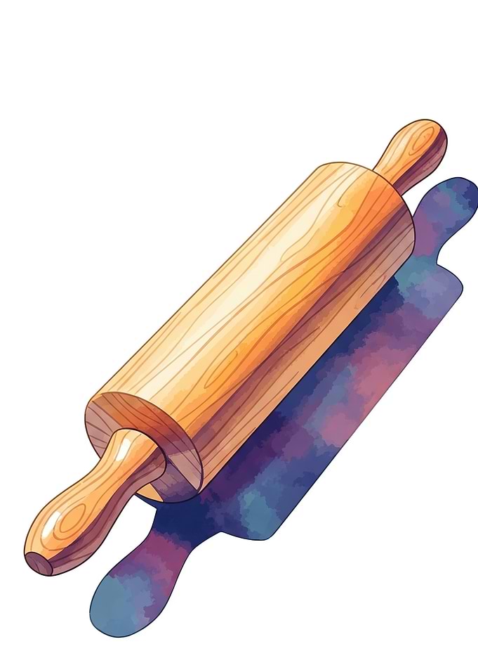 Wooden Rolling Pin with Shadow
