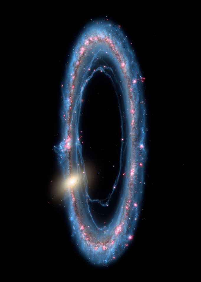 Cartwheel Galaxy Ring Galaxy with Central Star