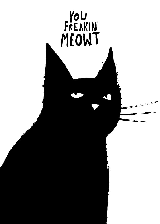Black Cat with Text