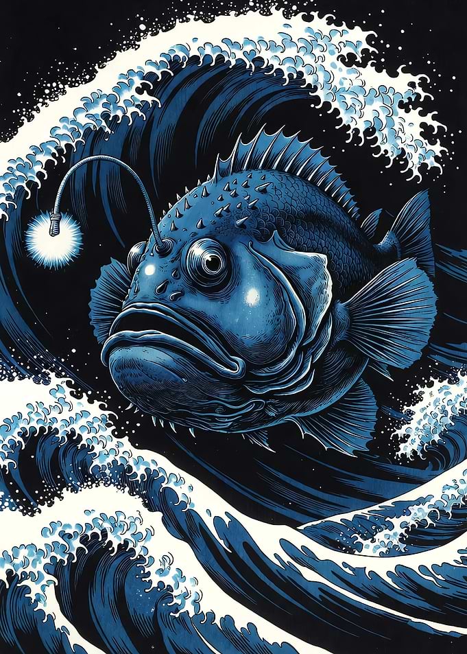 Anglerfish in a Wave
