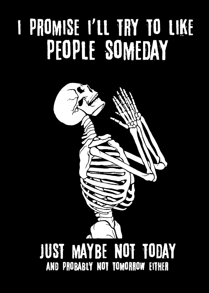 Skeleton Praying for Social Skills