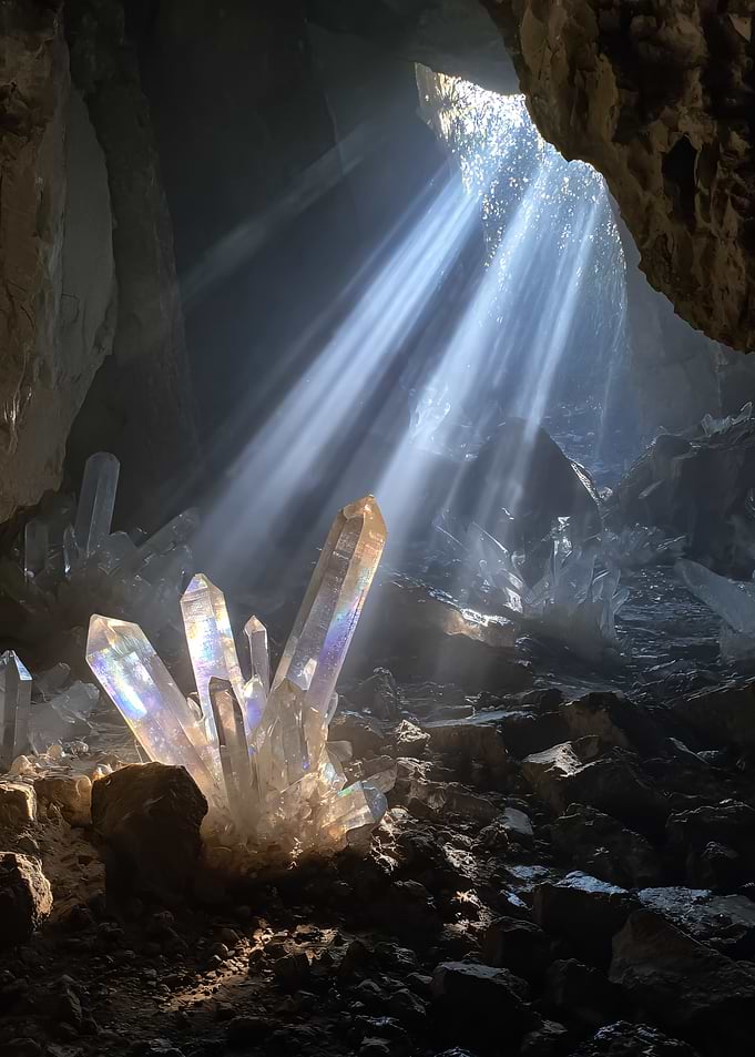 Crystal Cave with Sunbeams