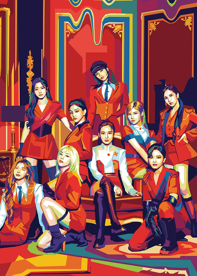 K-Pop Group in Red Outfits