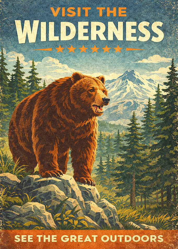 Visit the Wilderness Vintage Poster