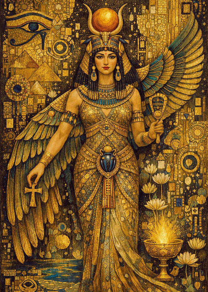 Egyptian Goddess Isis with Wings