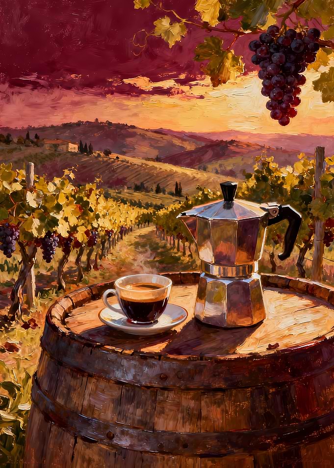 Tuscan Vineyard Sunrise Coffee