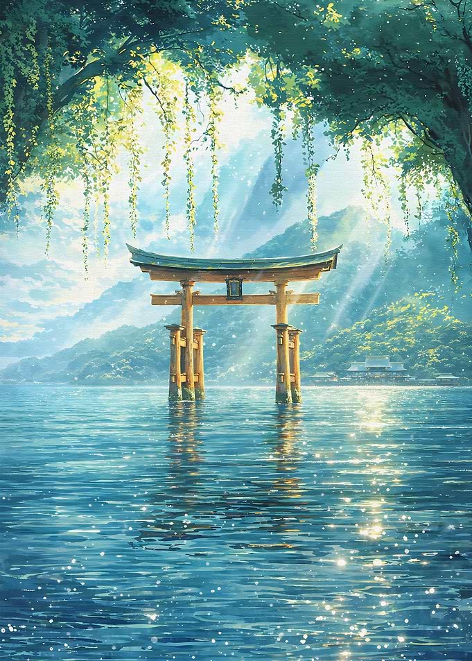 Torii Gate in Serene Water