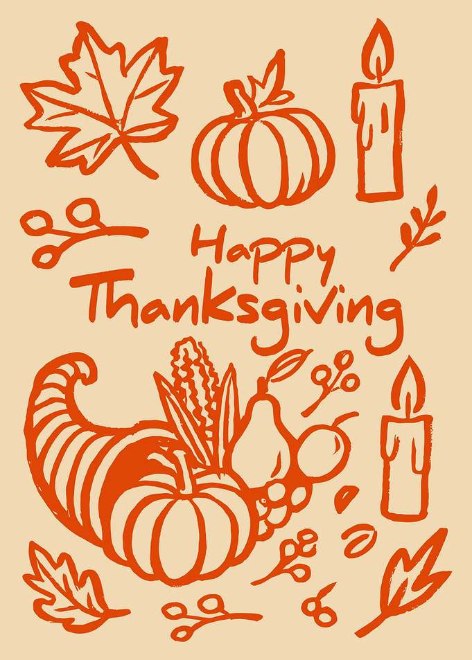 Happy Thanksgiving Hand-Drawn Illustration