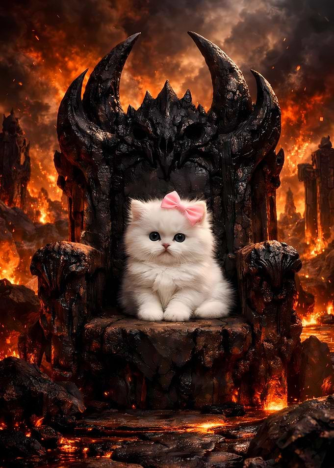 Kitten on a Throne of Fire